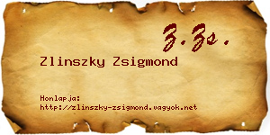 Zlinszky Zsigmond névjegykártya