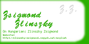 zsigmond zlinszky business card